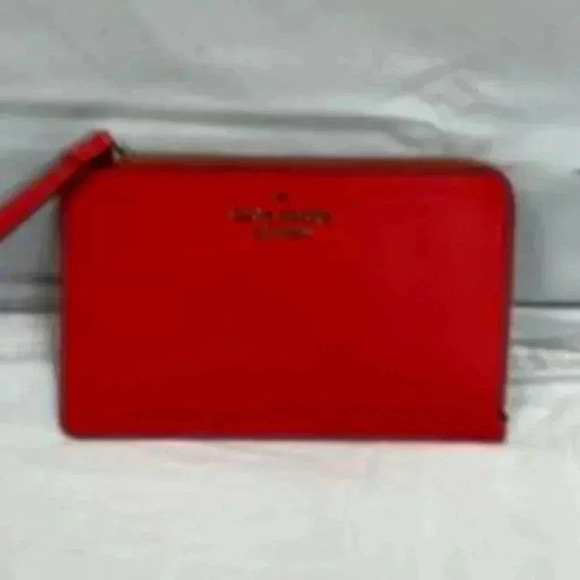 🐾Kate Spade New York pink textured leather outer pocket wristlet🎉 - Picture 4 of 13